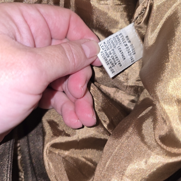 Sharon  Young Sz. 10 Bronze Leather Pants - Picture 4 of 11